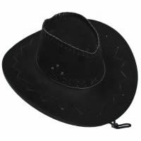 Cowboy, velúr kalap, fekete