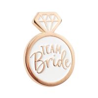 Kitűző "Team Bride" , rose gold