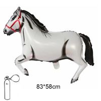 Fólia lufi, nagyforma, ló, fehér, 83*58 cm, csomagolt