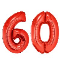 60-as piros szám fólia lufi