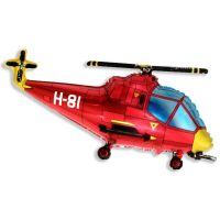 Fólia lufi, mini forma, helikopter, piros