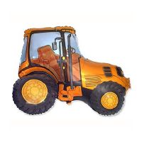 Fólia lufi, nagyforma, narancs traktor, 24"