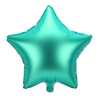 Csillag alakú  zöld fólia lufi, 19"/48cm