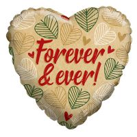 ECO fólia lufi, 18/45cm, szív alakú, Forever & Ever