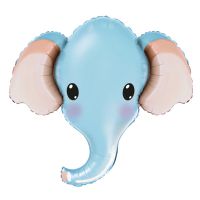 Fólia lufi, kék elefánt fej, 24", csomagolt