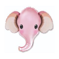 Fólia lufi, pink elefánt fej, 24"
