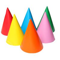 Party csúcsos kalap (egyszínű), 6 db/csomag