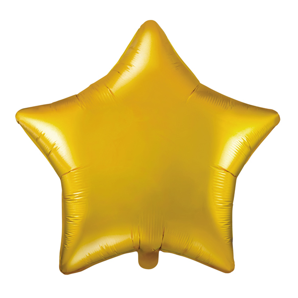 Csillag alakú arany fólia lufi, 19