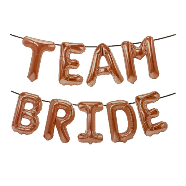 Team bride, fólia lufi, pezsgő szín